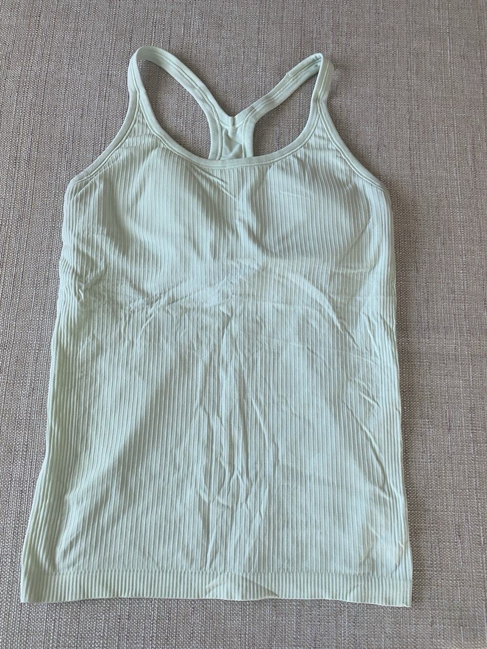Lululemon Ebb to Street Tank Top Pale Mint Green Ribbed 10